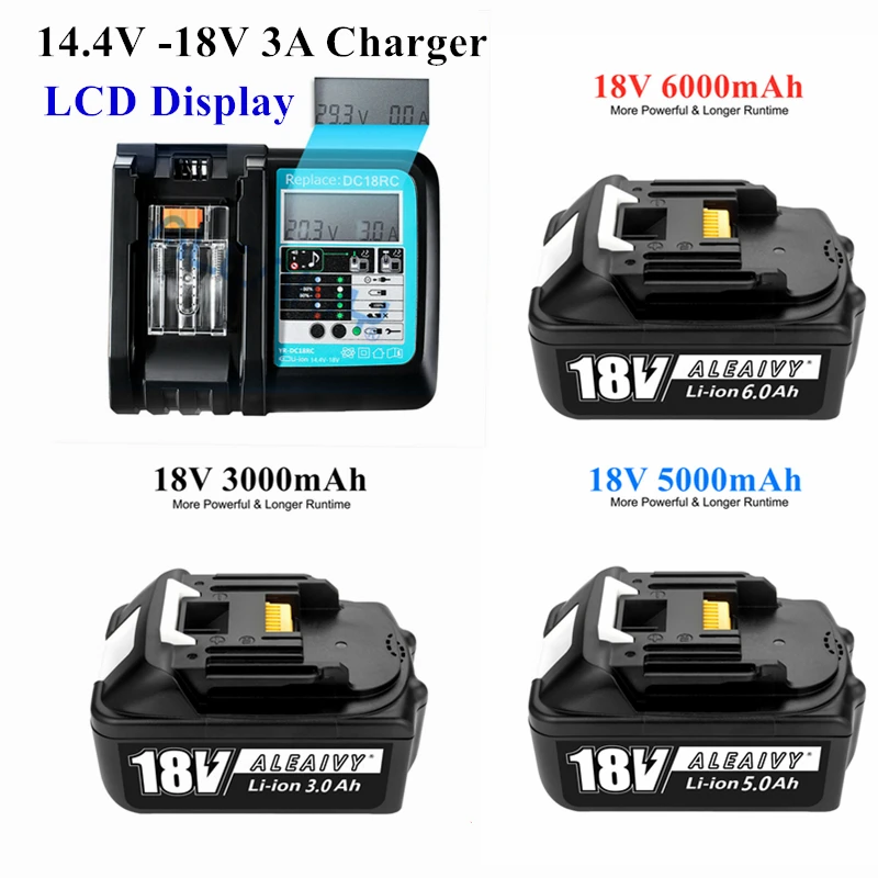 Аккумуляторная батарея BL1830 18 в 400 Ач для Makita 18 в BL1840 BL1850 BL1830 BL1860 LXT, электроинструмент с зарядным устройством
Аккумуляторная батарея BL1830 18 в 400 Ач для Makita 18 в BL1840 BL1850 BL1830 BL1860 LXT, электроинструмент с зарядным устройством