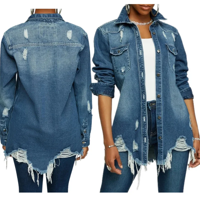2022 Autumn Sexy Fashion Denim Jacket Women Long Sleeve Jean Jacket Vintage Button Top Coat
2022 Autumn Sexy Fashion Denim Jacket Women Long Sleeve Jean Jacket Vintage Button Top Coat
