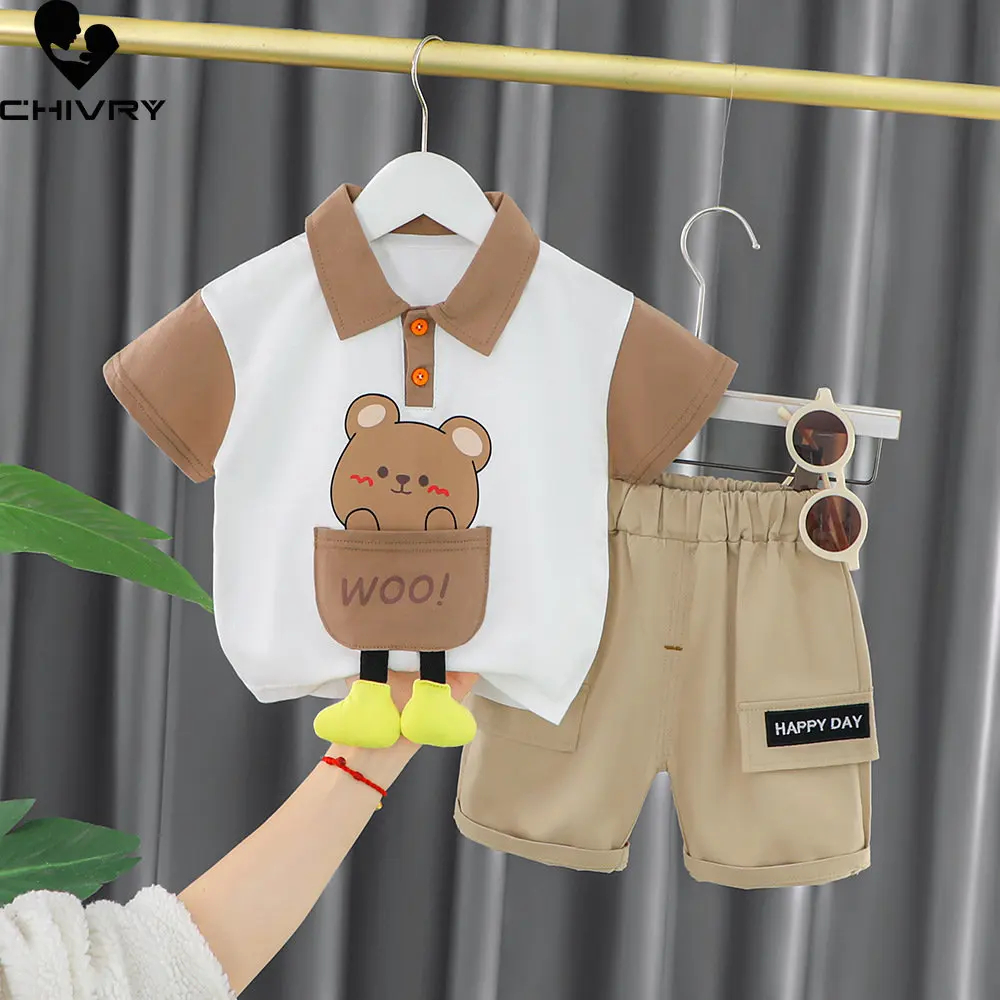 Boys Summer Clothing New 2023 Baby Boy Short Sleeve Lapel Cartoon Bear Giraffe Polo Shirt Tops with Shorts Kids Clothes Sets
Boys Summer Clothing New 2023 Baby Boy Short Sleeve Lapel Cartoon Bear Giraffe Polo Shirt Tops with Shorts Kids Clothes Sets