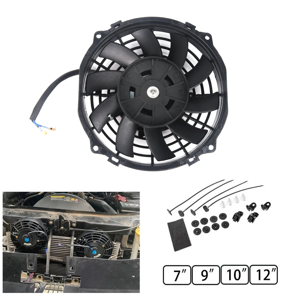 7/9/10/12 Inch Universal 12V 80W Slim Reversible Black Blade Electric Cooling Radiator Auto Fan Mounting Kit
7/9/10/12 Inch Universal 12V 80W Slim Reversible Black Blade Electric Cooling Radiator Auto Fan Mounting Kit