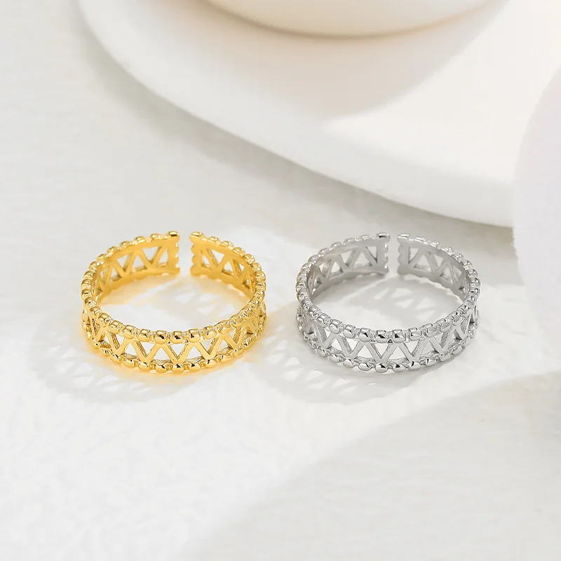 Titanium Steel Ring Plated 14K Gold Open Adjustable Ring Ladies Stainless Steel Jewelry Wholesale
Titanium Steel Ring Plated 14K Gold Open Adjustable Ring Ladies Stainless Steel Jewelry Wholesale