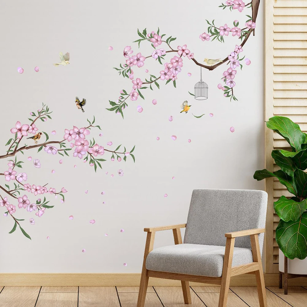 Pink Flower Wall Stickers Beautiful Plum Flower Tree Branch Art Decals Vinyl Wallpaper Living Room Bedroom Background Decoration
Pink Flower Wall Stickers Beautiful Plum Flower Tree Branch Art Decals Vinyl Wallpaper Living Room Bedroom Background Decoration