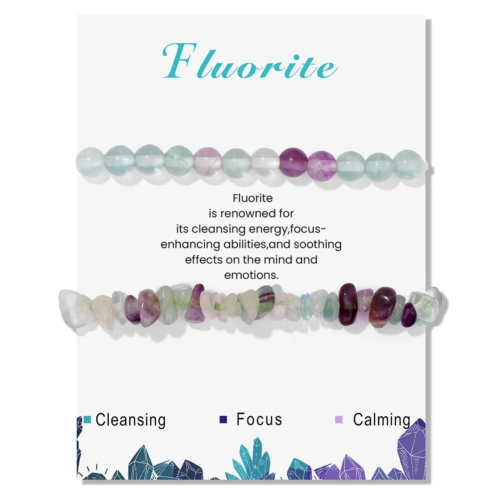 2pc/card Energy Beads Strand Bracelet Irregular Lapis Tiger Eye Quartz Fluorite Stone Message Card Elastic Bangle Women Men
2pc/card Energy Beads Strand Bracelet Irregular Lapis Tiger Eye Quartz Fluorite Stone Message Card Elastic Bangle Women Men