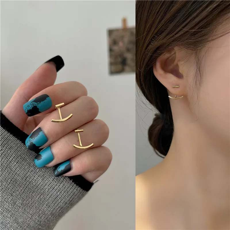 S925 Silver Needle Korean Hong Kong Style Rear Hanging Punk Small Temperament Simple Two-Wear Earrings Female
S925 Silver Needle Korean Hong Kong Style Rear Hanging Punk Small Temperament Simple Two-Wear Earrings Female
