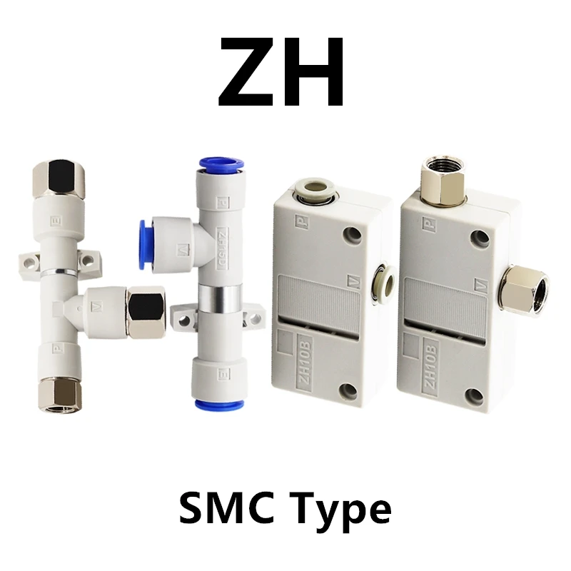 

ZH SMC Type Box Built-in Silencer Vacuum Ejector ZH05BS ZH05BL ZH05DL ZH07BS ZH07DS ZH07BL ZH07DL ZH10BL-06-06-08-10-01-12-16