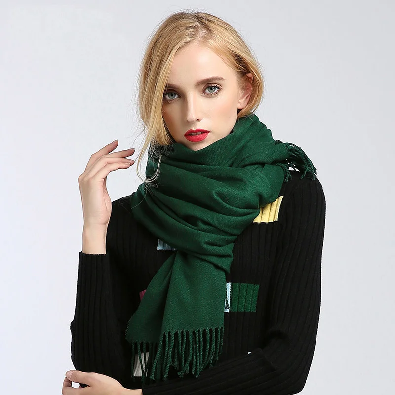 Season Scarf Women's Winter Dark Green All-Match Fashionable Shawl Dual-Use Korean Style Student Fashion Pure Warm Scarf
Season Scarf Women's Winter Dark Green All-Match Fashionable Shawl Dual-Use Korean Style Student Fashion Pure Warm Scarf