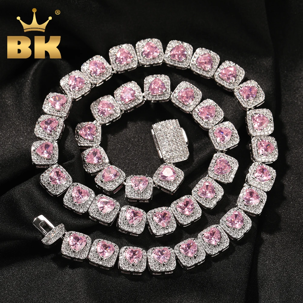 The BLING KING 9mm Heart Baguettecz Bracelet Iced Out Red Green Pink Heart Cubic Zirconia Link Chain Necklace Hiphop Jewelry 
The BLING KING 9mm Heart Baguettecz Bracelet Iced Out Red Green Pink Heart Cubic Zirconia Link Chain Necklace Hiphop Jewelry