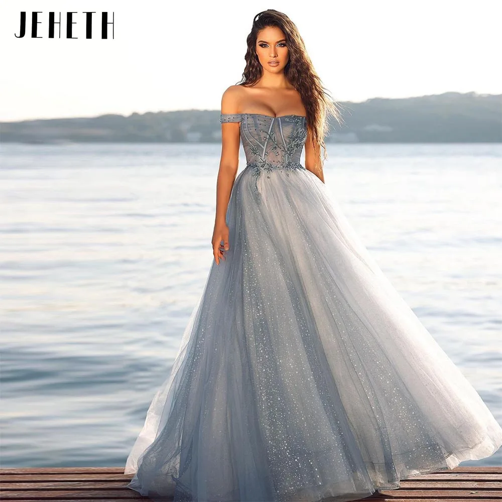JEHETH Shiny Tulle Long Evening Dresses 2022 Lace Appliques Beaded Off Shoulder A-line Dubai Women Prom Party Dress Floor Length
JEHETH Shiny Tulle Long Evening Dresses 2022 Lace Appliques Beaded Off Shoulder A-line Dubai Women Prom Party Dress Floor Length