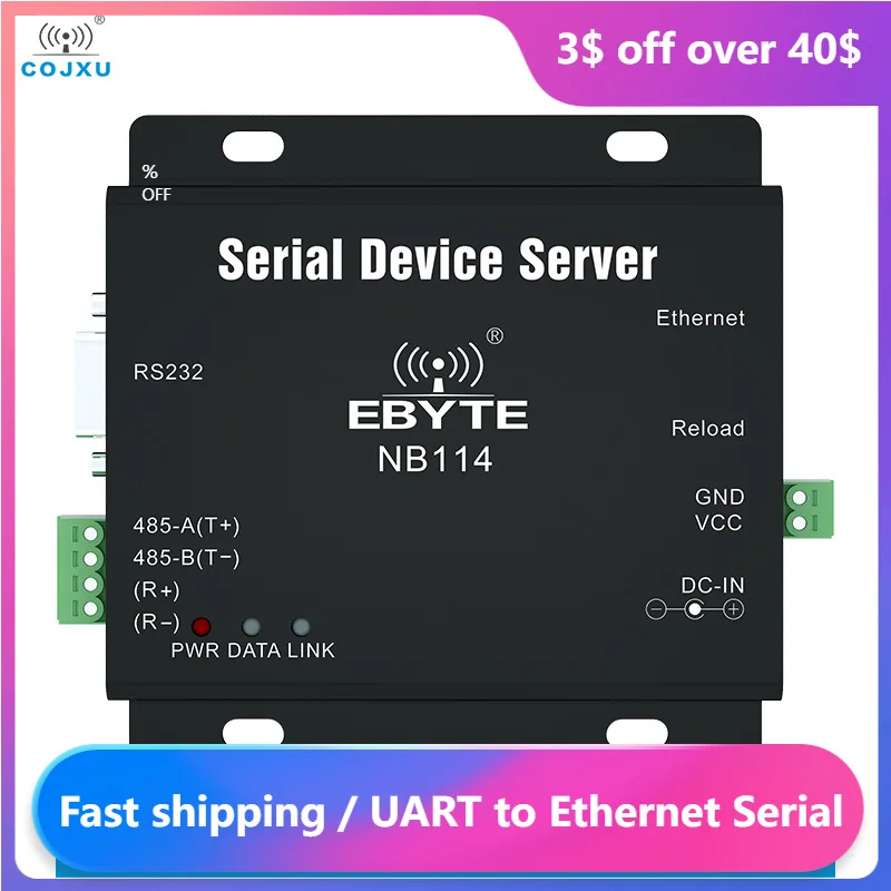 UART к последовательному серверу Ethernet RS485 RS422 RS232 RJ45 MQTT HTTP TCP RTU UDP PLC Cojxu NB114 модем шлюза