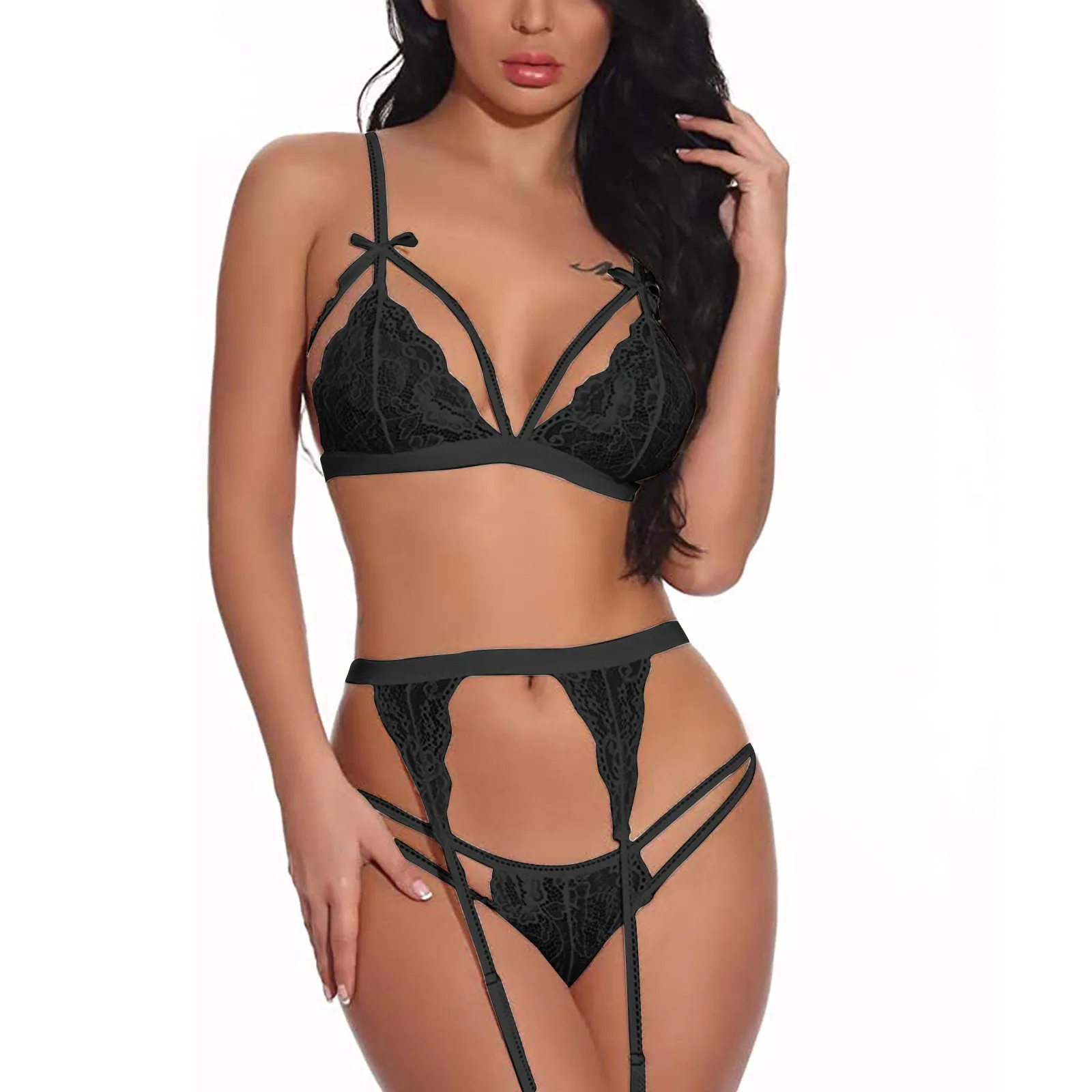 High Quality Erotic Lingerie Women's Sexy Big Yards See-through Lace Underwear Temptation Three Point Suits Sexy Lingerie
High Quality Erotic Lingerie Women's Sexy Big Yards See-through Lace Underwear Temptation Three Point Suits Sexy Lingerie