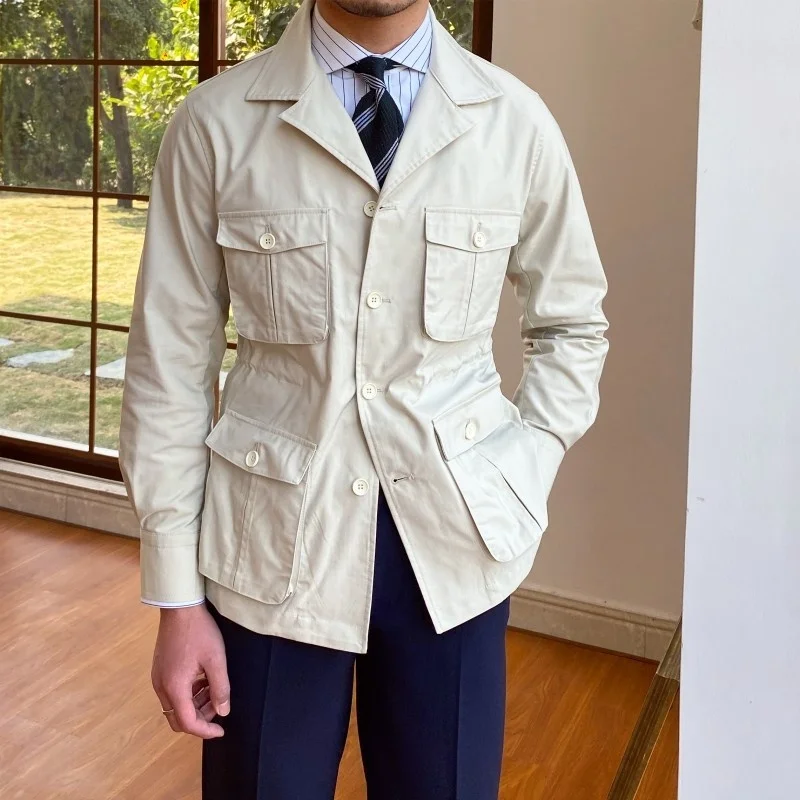 Men's Multi Pocket Shelf Jacket, Retro, Harajuku, Spring, Slim Fit, Waist, Coat, Casual, Simple Button, Work Jacket
Men's Multi Pocket Shelf Jacket, Retro, Harajuku, Spring, Slim Fit, Waist, Coat, Casual, Simple Button, Work Jacket