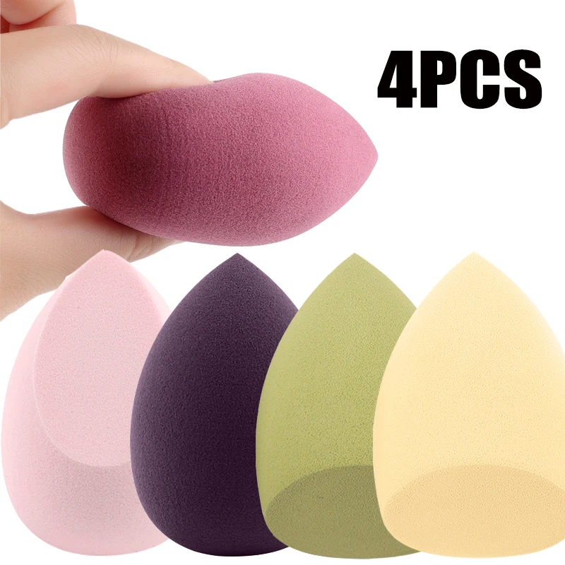 

4PCS/set Cosmetic Puff Soft Smooth Waterdrop Shape Wet and Dry Liquid Foundation Concealer Powder Professional Makeup Sponge