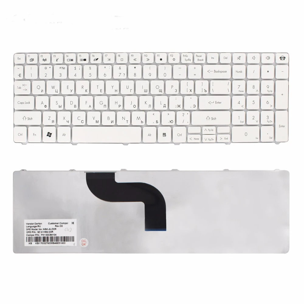 Русская клавиатура для Gateway NV50 NV50a NV50a02u ID58 ID59 ID79 Packard Bell EasyNote TK11BZ TK13BZ TK36 TK37 TK81, белая
Русская клавиатура для Gateway NV50 NV50a NV50a02u ID58 ID59 ID79 Packard Bell EasyNote TK11BZ TK13BZ TK36 TK37 TK81, белая