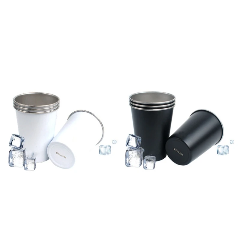 4 шт., стакан для кемпинга, из нержавеющей стали 
4 шт., стакан для кемпинга, из нержавеющей стали