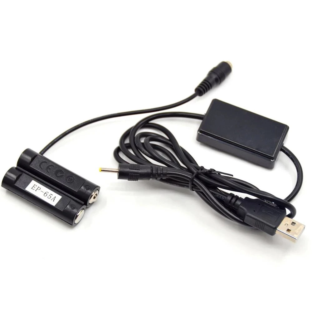 

AA Dummy Battery + USB Drive Power Adapter Cable EP-65A EP65A DC Coupler For Nikon P60 P50 L18 L16 L15 L14 L12 L11 L6 L5 L3