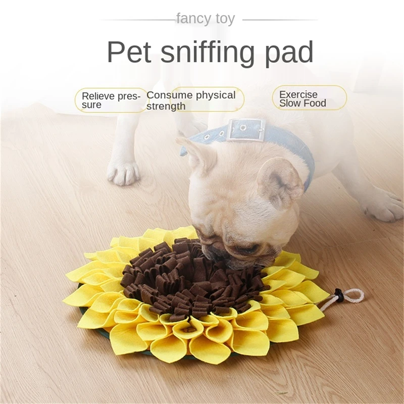Pet Dog Snuffle Mat Nose Smell Training Sniffing Pad Slow Feeding Bowl Food Dispenser Relieve Stress Sunflower Puzzle
Pet Dog Snuffle Mat Nose Smell Training Sniffing Pad Slow Feeding Bowl Food Dispenser Relieve Stress Sunflower Puzzle