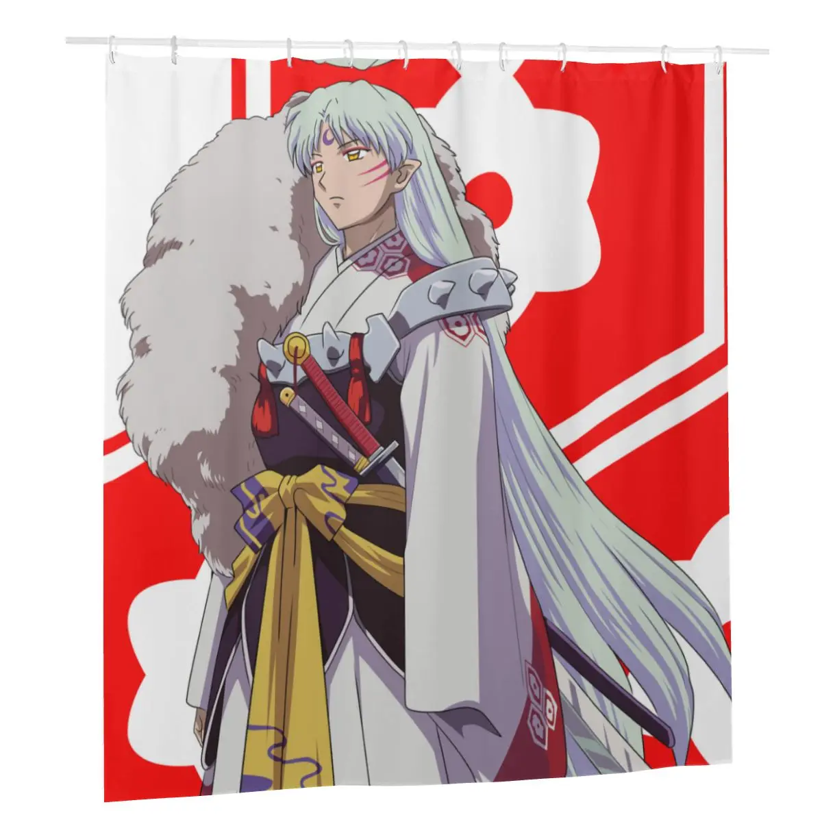 Занавеска для душа Sesshouma Inuyasha с аниме принтом для ванной, Полиэстеровая Водонепроницаемая занавеска с крючками
Занавеска для душа Sesshouma Inuyasha с аниме принтом для ванной, Полиэстеровая Водонепроницаемая занавеска с крючками