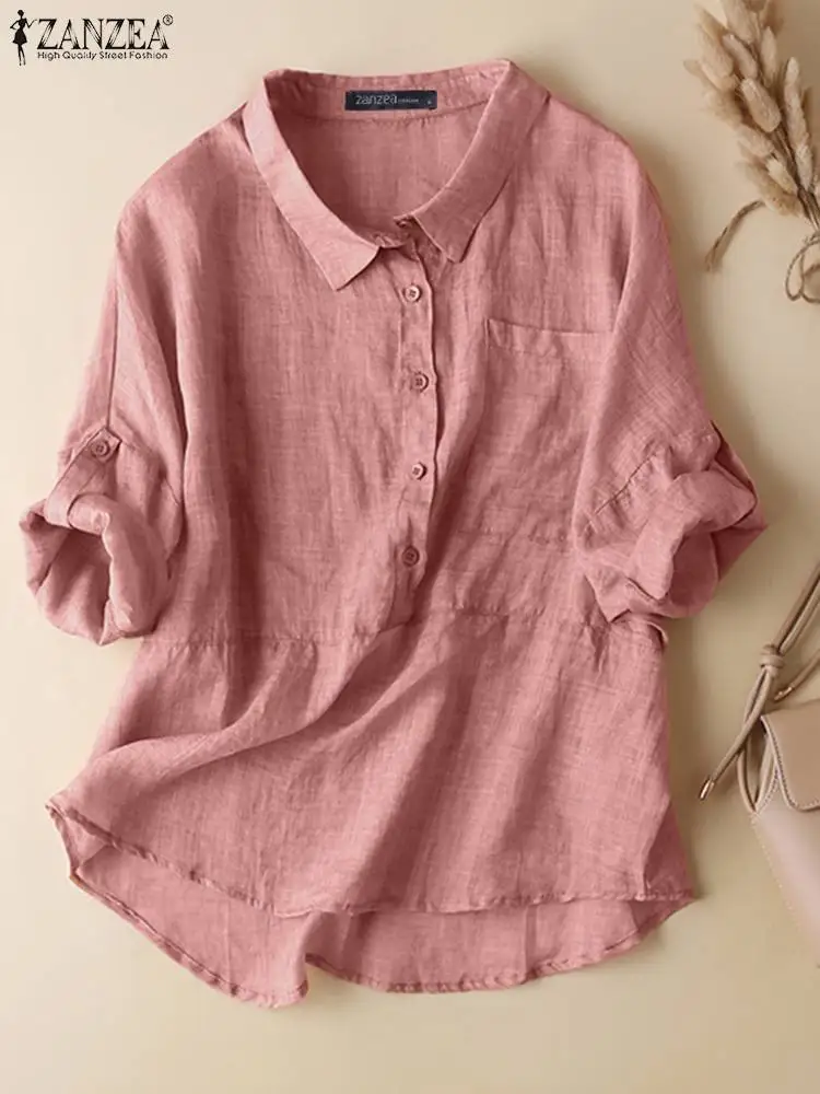 2023 ZANZEA Autumn Women Blouse Causal Long Sleeve Lapel Shirt Female Elegant Tops Vintage Solid Loose Blusas Femme Work Blouses
2023 ZANZEA Autumn Women Blouse Causal Long Sleeve Lapel Shirt Female Elegant Tops Vintage Solid Loose Blusas Femme Work Blouses