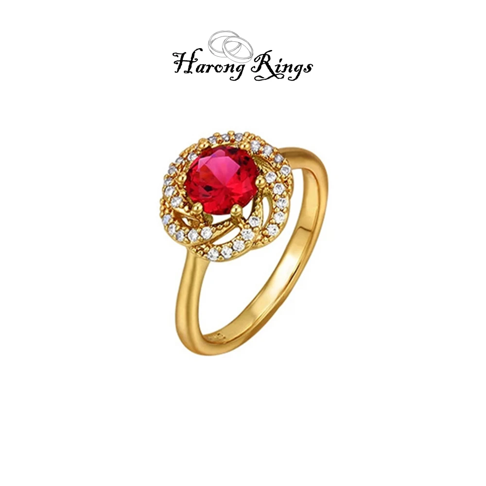 Harong New 24k Gold Zircon Ring Red and Blue Crystal Flower Shape Ring Fashion Jewelry for Woman Couple Valentine's Day Present
Harong New 24k Gold Zircon Ring Red and Blue Crystal Flower Shape Ring Fashion Jewelry for Woman Couple Valentine's Day Present