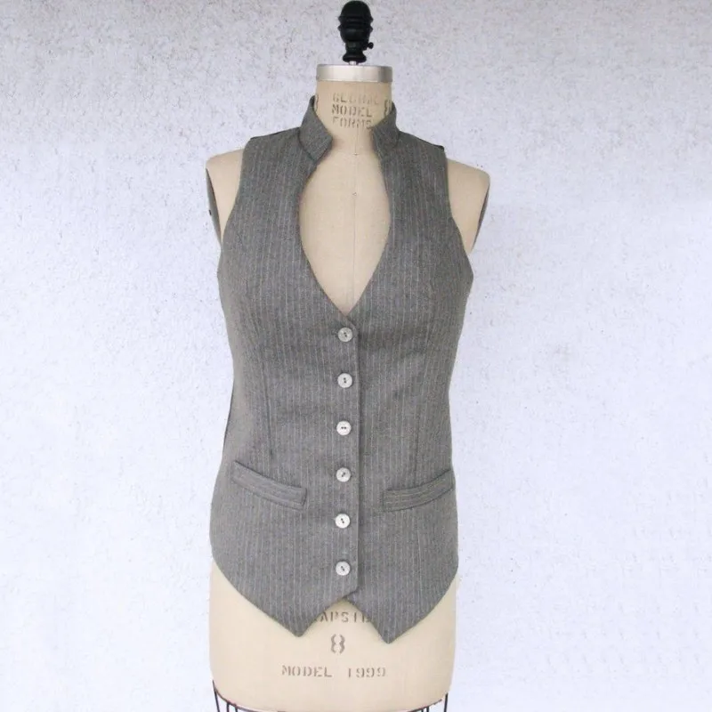 Women's Suit Vest Fashion Solid Color Striped Sexy Deep V Stand-up Collar Handsome Single-breasted Button Slim Fit Sleeveless
Women's Suit Vest Fashion Solid Color Striped Sexy Deep V Stand-up Collar Handsome Single-breasted Button Slim Fit Sleeveless