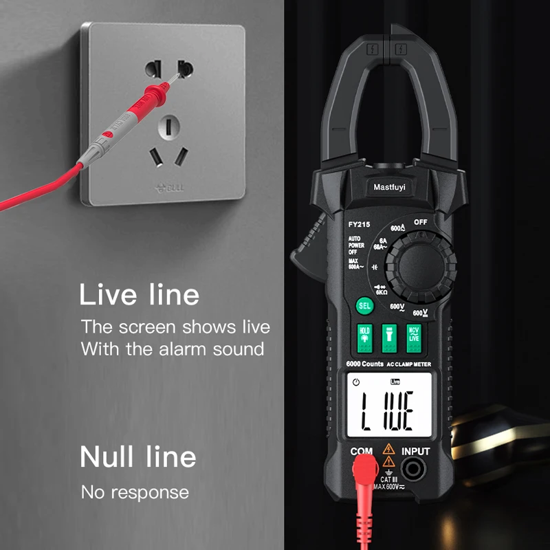 Digital Multimeter Clamp Meters AC/DC Voltage Resistance Temp multimetror NCV Universal Tester Auto Range VFC Tools FY219
Digital Multimeter Clamp Meters AC/DC Voltage Resistance Temp multimetror NCV Universal Tester Auto Range VFC Tools FY219