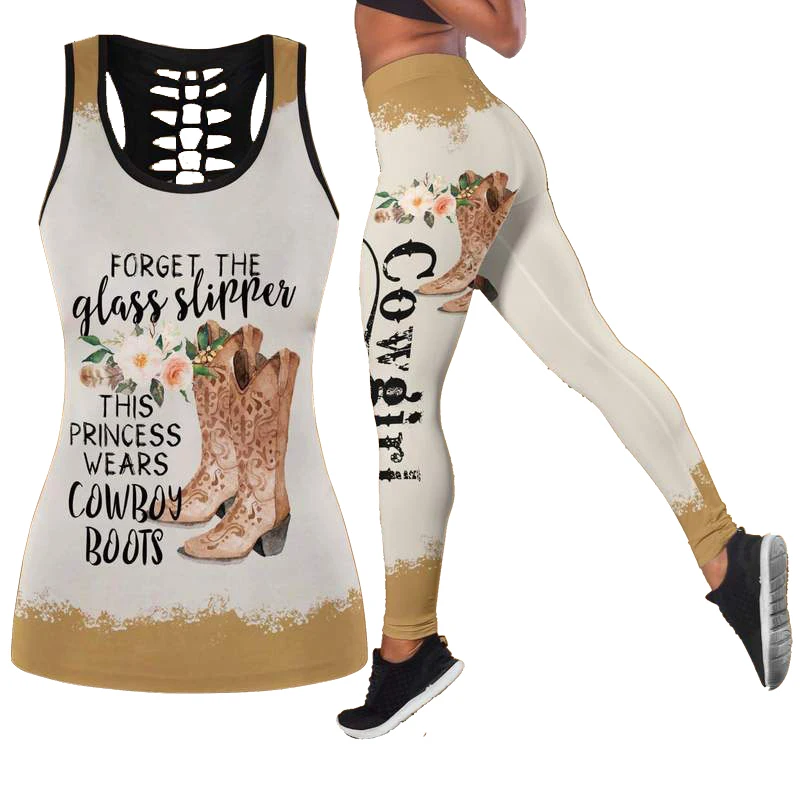 Cowgirl Boots Hollow 3D Print Sleeveless Shirt Summer Vest for Women Plus Size Yoga Tank Tops Leggings Suit 
Cowgirl Boots Hollow 3D Print Sleeveless Shirt Summer Vest for Women Plus Size Yoga Tank Tops Leggings Suit