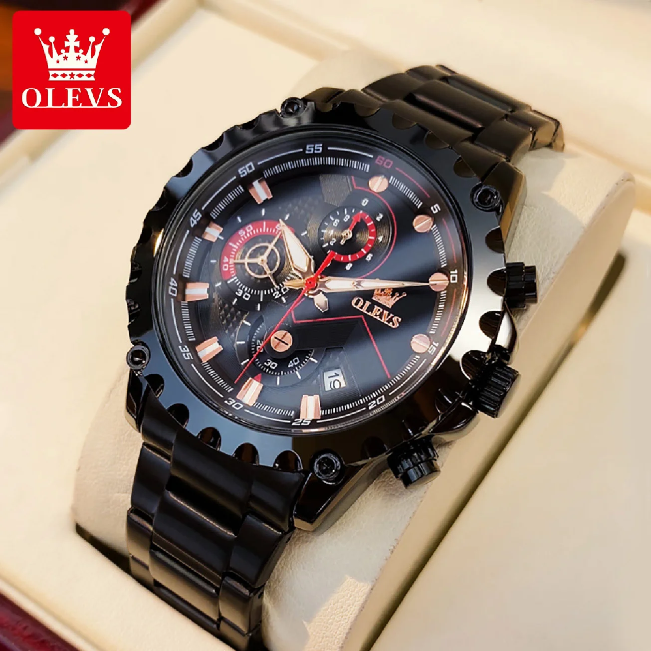OLEVS Watches Mens Top Brand Luxury Clock Casual Stainless Steel 24Hour Moon Phase Men Watch Sport Waterproof Quartz Chronograph
OLEVS Watches Mens Top Brand Luxury Clock Casual Stainless Steel 24Hour Moon Phase Men Watch Sport Waterproof Quartz Chronograph