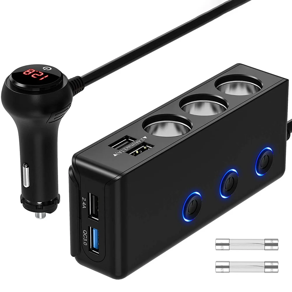 Высококачественное Автомобильное зарядное устройство QC 3,0 с 4 USB-портами, 120 Вт, 12 В/24 В, универсальный адаптер питания с 3 розетками, автомобильное внутреннее электронное зарядное устройство
Высококачественное Автомобильное зарядное устройство QC 3,0 с 4 USB-портами, 120 Вт, 12 В/24 В, универсальный адаптер питания с 3 розетками, автомобильное внутреннее электронное зарядное устройство