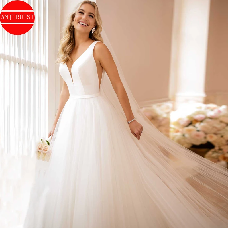 Simple Wedding Dresses For Women 2023 Bride Gown White Tulle A Line Vestidos De Novia Sexy V Neck Suknia Ślubna Robe Mariage
Simple Wedding Dresses For Women 2023 Bride Gown White Tulle A Line Vestidos De Novia Sexy V Neck Suknia Ślubna Robe Mariage