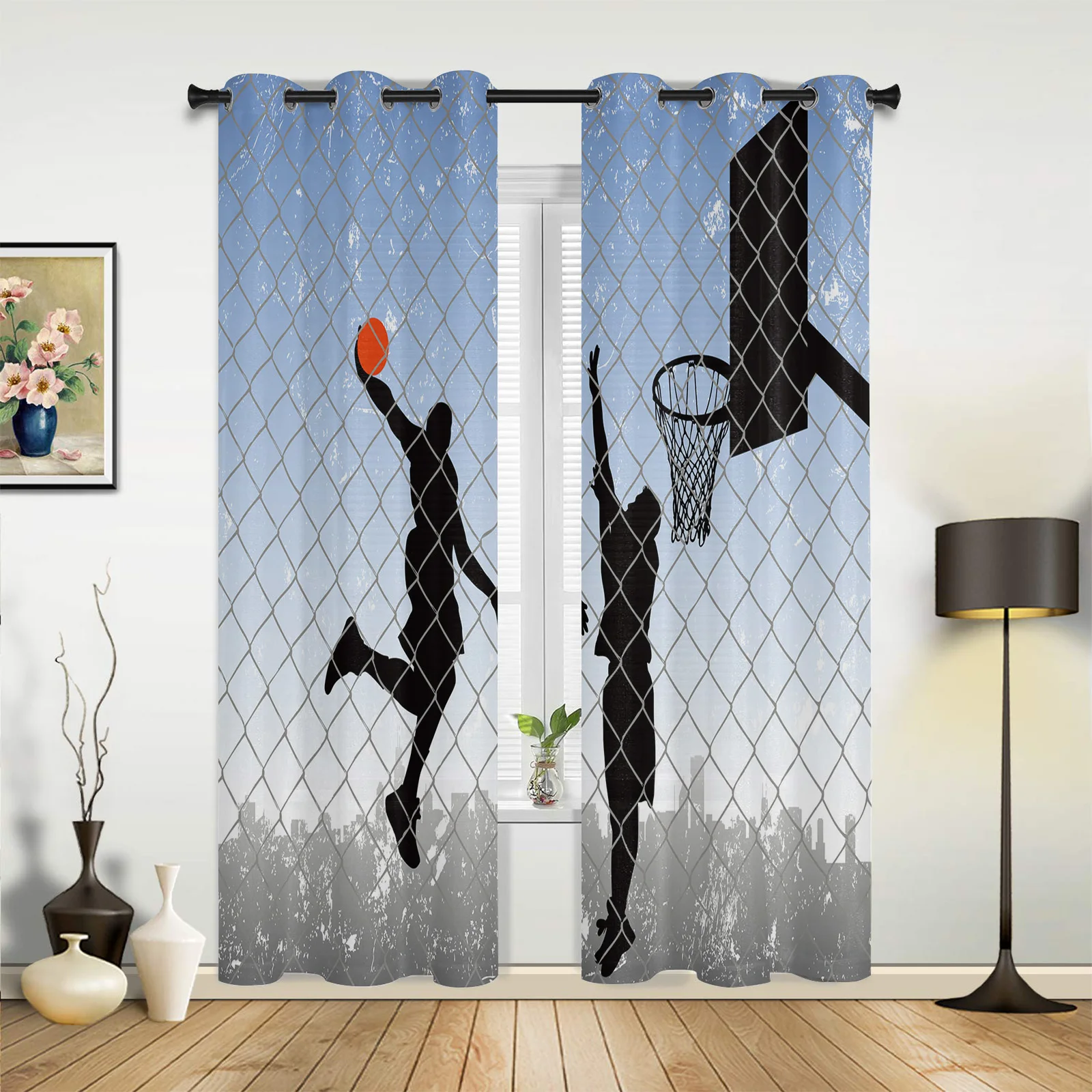 Basketball Silhouette Sports Curtains for Bedroom Living Room Drapes Kitchen Children's Room Window Curtain Modern Home Decor 
Basketball Silhouette Sports Curtains for Bedroom Living Room Drapes Kitchen Children's Room Window Curtain Modern Home Decor