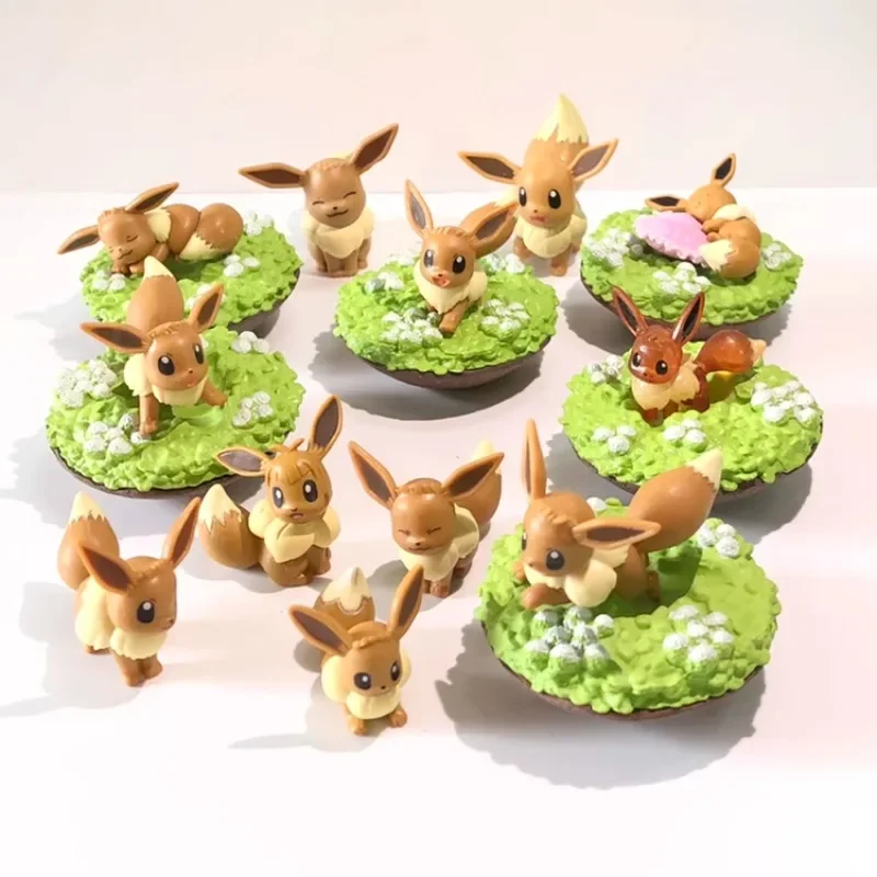 Миниатюрная коллекция миниатюрных кукол Pokemon Eevee Combates sittings модели игрушек