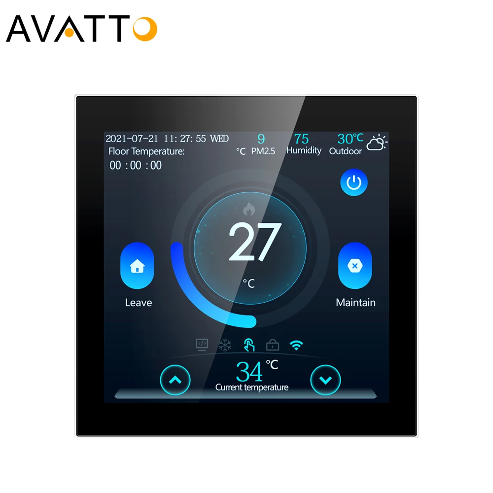 AVATTO ультра узкий Fram LCD сенсорный экран Smart Wifi термостат температурный контроллер для умного дома электрический/водонагреватель
AVATTO ультра узкий Fram LCD сенсорный экран Smart Wifi термостат температурный контроллер для умного дома электрический/водонагреватель