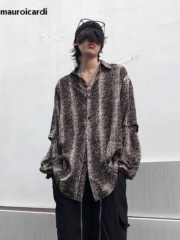 Mauroicardi Summer Leopard Print Flowy Oversized Casual Soft Shirt for Men with Detachable Long Sleeve Loose Designer Clothes
Mauroicardi Summer Leopard Print Flowy Oversized Casual Soft Shirt for Men with Detachable Long Sleeve Loose Designer Clothes
