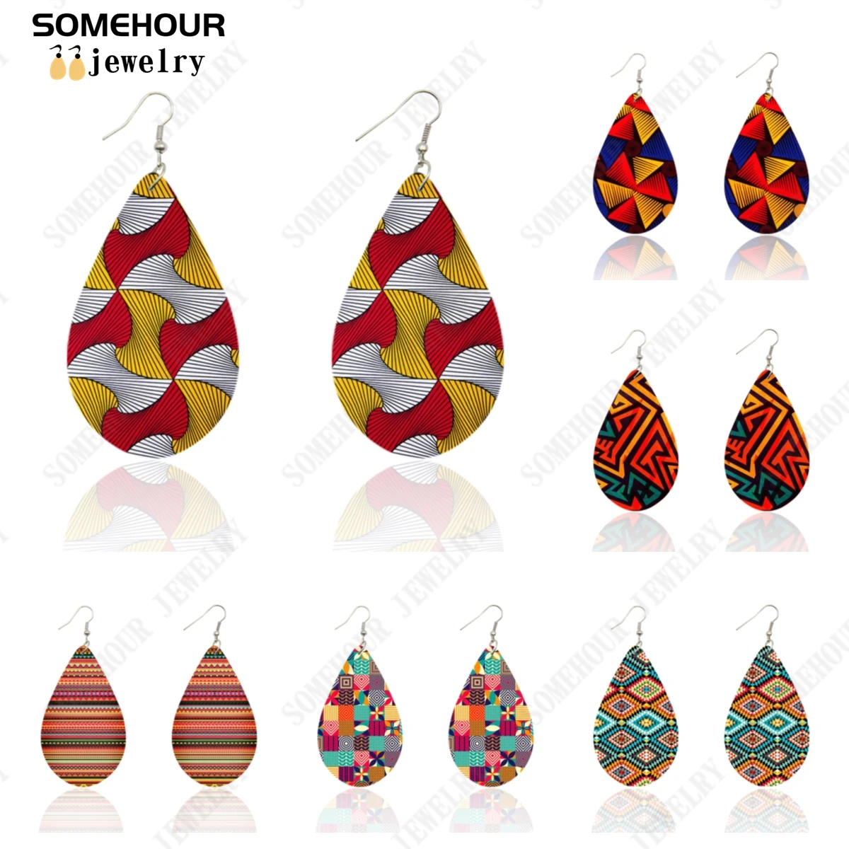 SOMEHOUR African Ethnic Art Craft Water Drop Earrings For Women Afro Fabric Design Print Bohemian Natural Wooden Pendant Dangle
SOMEHOUR African Ethnic Art Craft Water Drop Earrings For Women Afro Fabric Design Print Bohemian Natural Wooden Pendant Dangle