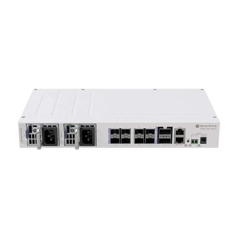 

Mikrotik CRS510-8XS-2XQ-IN L3 Switch 2x100Gigabit QSFP28 ports, 8x25Gigabit SFP28 ports, dual hot-swap power supplies, VLANs ACL
