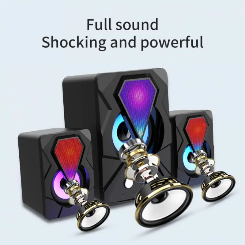 

Surround Sound Computer Combination Speakers Bass Home Wired Speaker Led Loudspeaker For Pc Tv Aux Usb Wired Wireless Audio