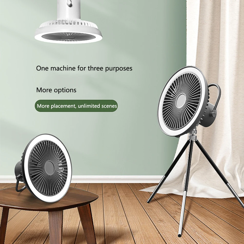 Portable Camping Fan Rechargeable Multifunctional Mini Fan USB Outdoor Camping Ceiling Fan Led Light Tripod Stand Desktop Fan
Portable Camping Fan Rechargeable Multifunctional Mini Fan USB Outdoor Camping Ceiling Fan Led Light Tripod Stand Desktop Fan