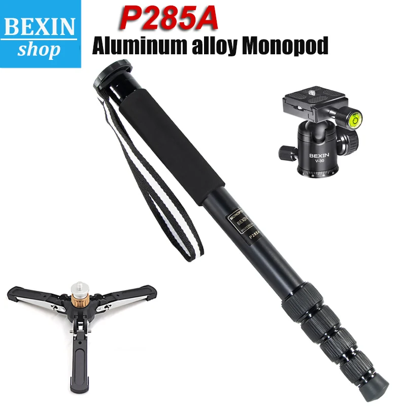 

BEXIN P285A Professional Aluminum alloy Portable Travel Monopod Bracket Can Stand withTripod Ballhead for Digital DSLR Camera