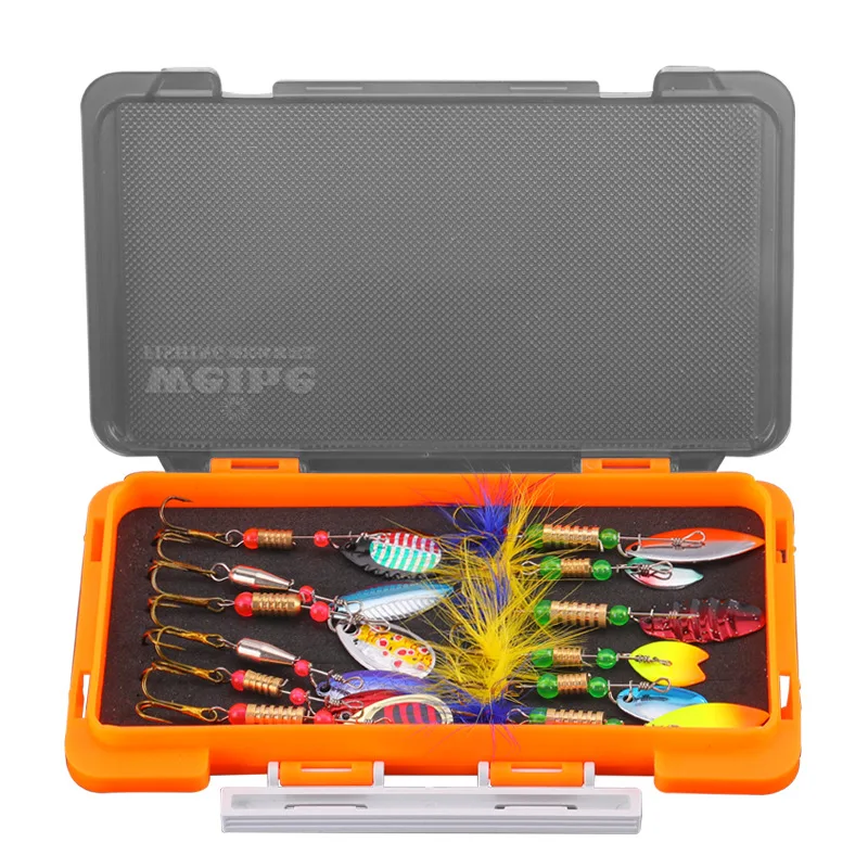 

12Pcs/Box Fishing Jig Bait Set With Storage Box Bionic Swivel Sequins Lure Trout-Fishing Tackle Whole Water Layer Fishhook