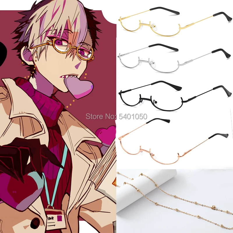 Fashion Eyeglasses Frame for Toilet-bound Hanako Kun Tsuchigomori Water Drop Lens Less Chain Pendant Half Frame Diamond Glasses 
Fashion Eyeglasses Frame for Toilet-bound Hanako Kun Tsuchigomori Water Drop Lens Less Chain Pendant Half Frame Diamond Glasses