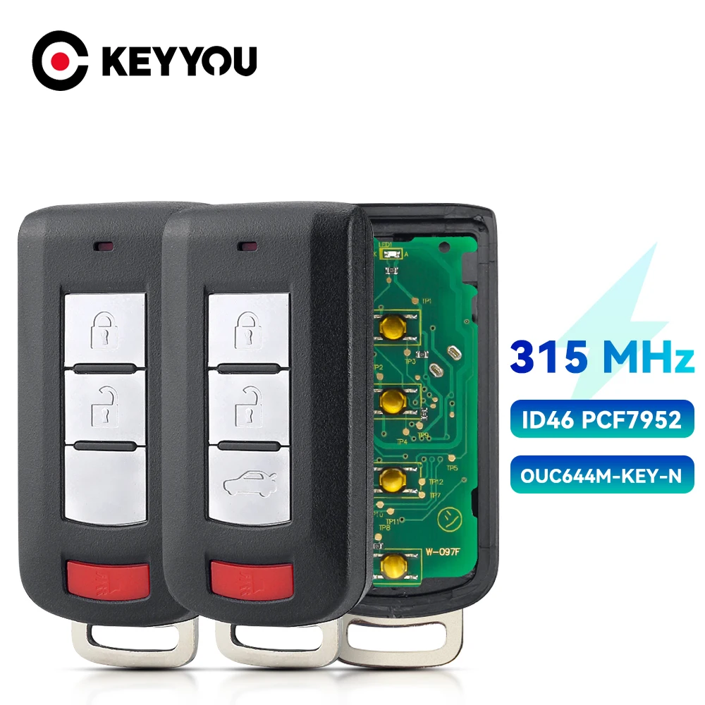 KEYYOU Keyless go Smart Remote Car Key 315Mhz ID46 PCF7952 For Mitsubishi LANCER Outlander Mirage 2+1 3+1 Buttons OUC644M-KEY-N
KEYYOU Keyless go Smart Remote Car Key 315Mhz ID46 PCF7952 For Mitsubishi LANCER Outlander Mirage 2+1 3+1 Buttons OUC644M-KEY-N