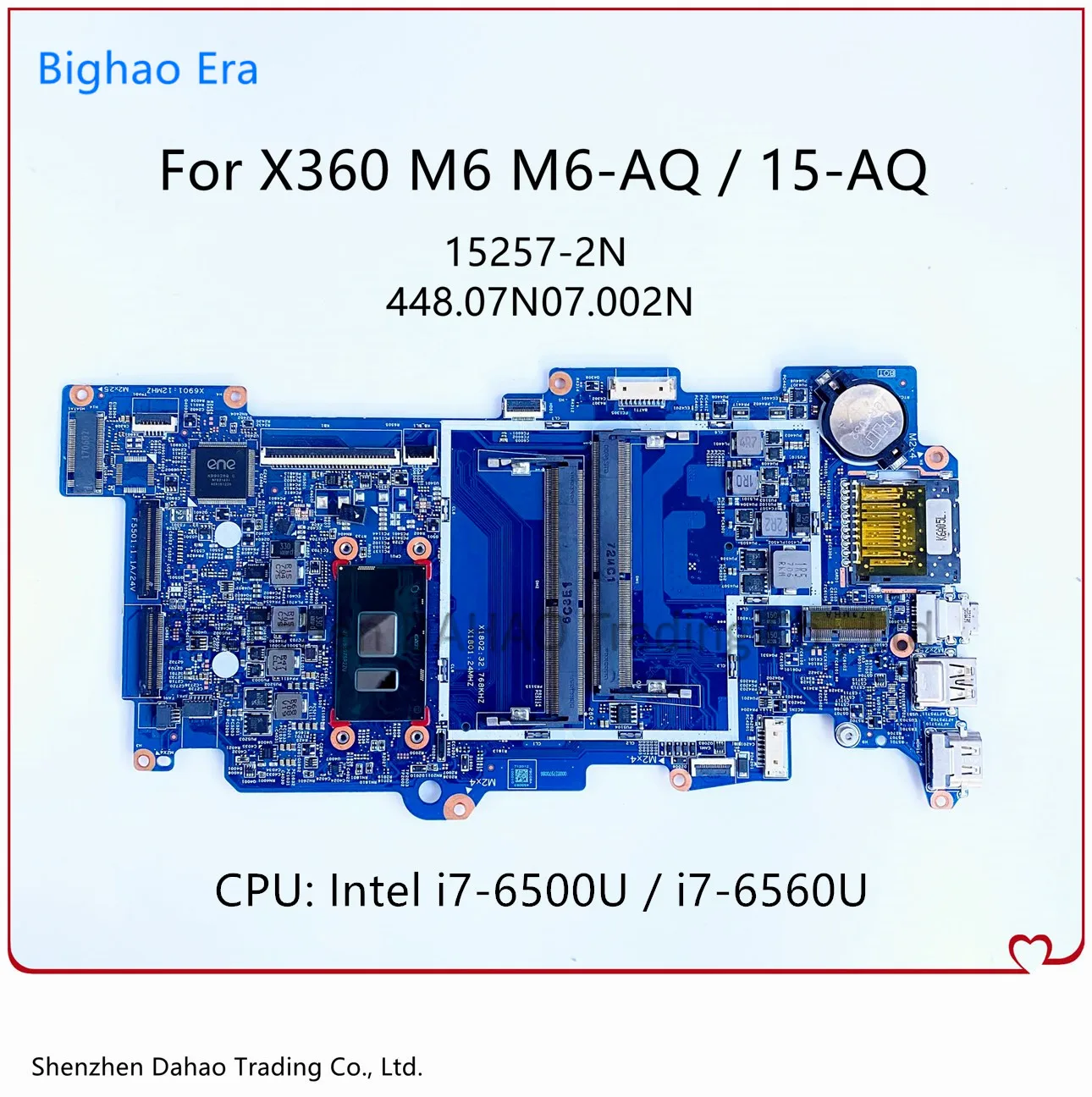 448.07N07.002N 15257-2N For HP Envy X360 M6 M6-AQ 15-AQ Laptop Motherboard With i7-6500U CPU 856280-601 856280-001 100% Working
448.07N07.002N 15257-2N For HP Envy X360 M6 M6-AQ 15-AQ Laptop Motherboard With i7-6500U CPU 856280-601 856280-001 100% Working