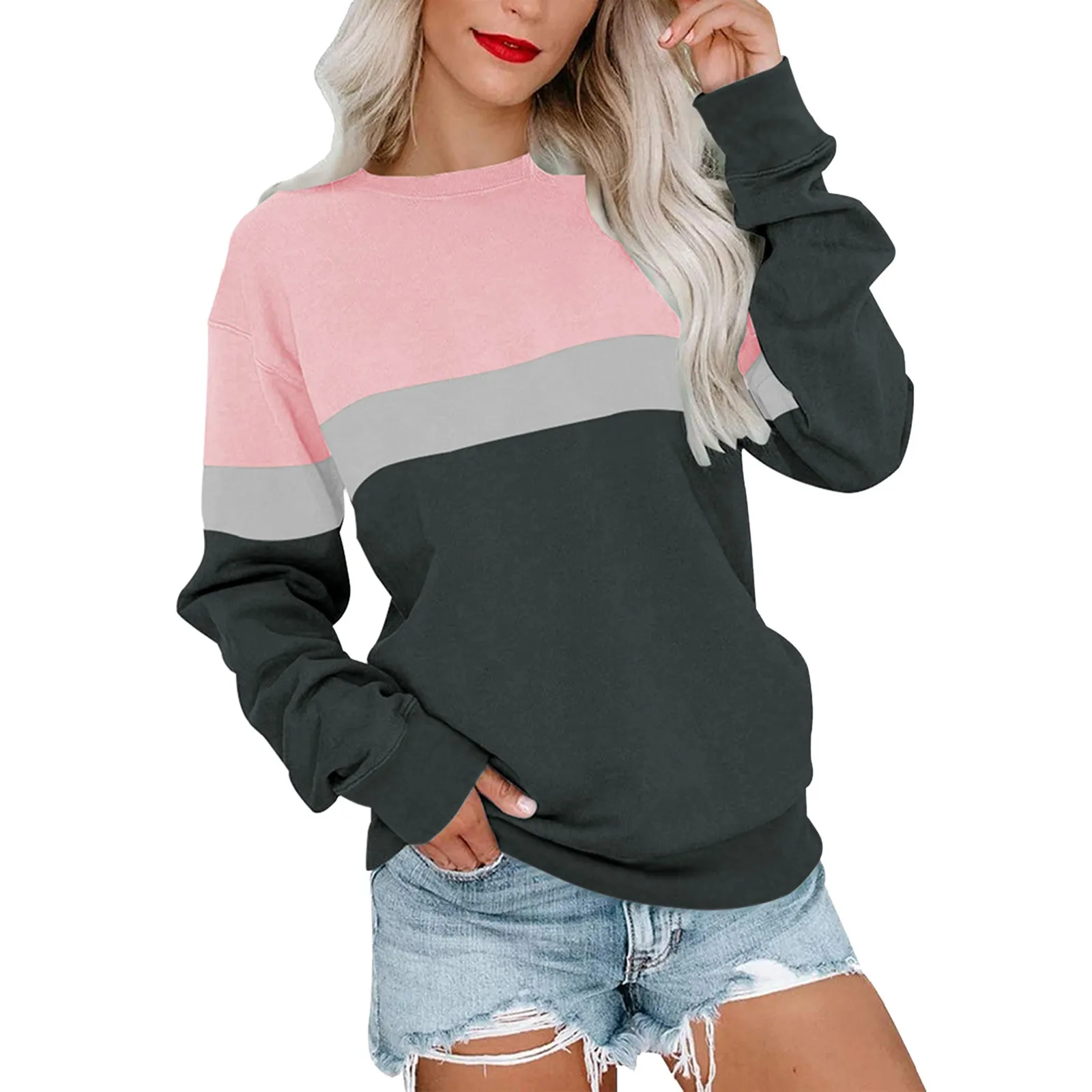 Womens Casual Round Neck Sweatshirt Long Sleeve Top Cute Pullover Loose Version Pullover Sweater Sweaters for Elderly Women
Womens Casual Round Neck Sweatshirt Long Sleeve Top Cute Pullover Loose Version Pullover Sweater Sweaters for Elderly Women