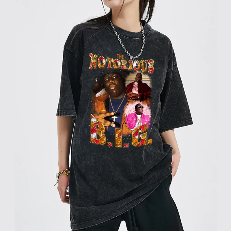 Biggie Notorious Print Hip Hop Brand Cotton Men Women Short-sleeve Summer Washed Old Oversized Vintage Tees Harajuku Punk Tops
Biggie Notorious Print Hip Hop Brand Cotton Men Women Short-sleeve Summer Washed Old Oversized Vintage Tees Harajuku Punk Tops