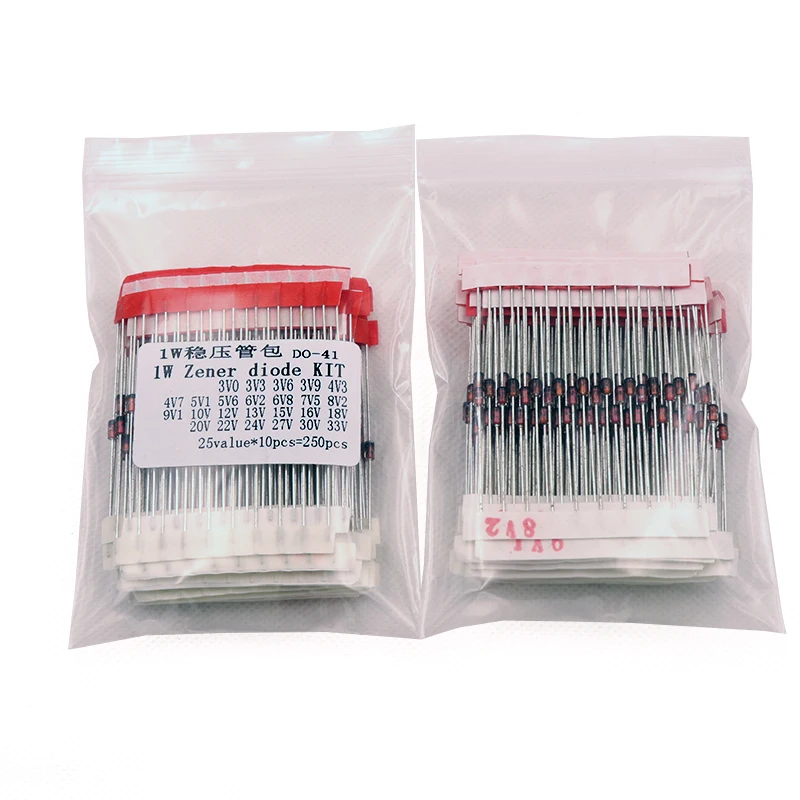1W 3V to 33V 250 Pcs 25 Values Zener Diodes Kit Electronic Components Diode Assorted Kit
1W 3V to 33V 250 Pcs 25 Values Zener Diodes Kit Electronic Components Diode Assorted Kit