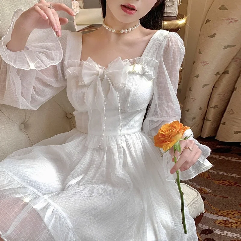 2022 Summer Retro Sweet Kawaii Princess Fairy Dress Female French Elegant White Ruffled Party Dress Female Mori Girls Dress
2022 Summer Retro Sweet Kawaii Princess Fairy Dress Female French Elegant White Ruffled Party Dress Female Mori Girls Dress