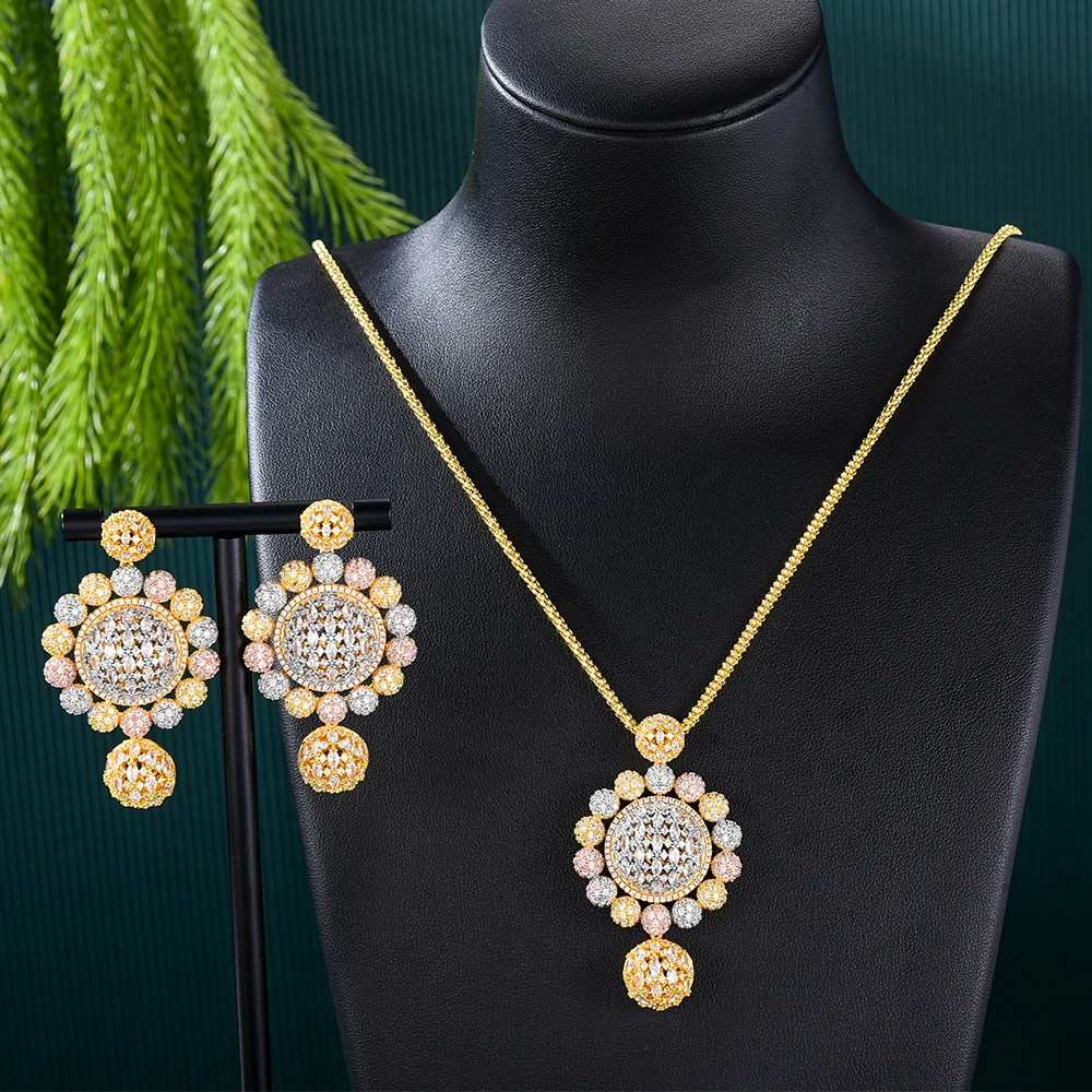 Missvikki Luxury 2PCS Disco Ball Pendant Necklace Earrings Jewelry Set Super Original Accessories for Women Bridal New Design
Missvikki Luxury 2PCS Disco Ball Pendant Necklace Earrings Jewelry Set Super Original Accessories for Women Bridal New Design