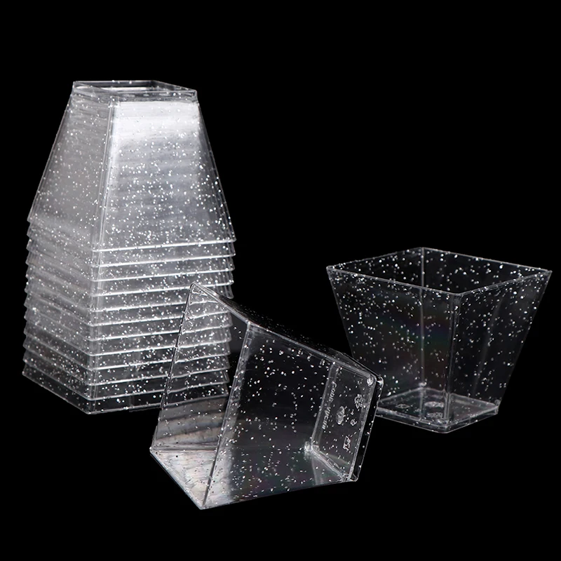 10pcs Disposable Plastic Dessert Cups Square Trapezoid Food Cake Dessert Cup Cube Pudding Sauce Jelly Container
10pcs Disposable Plastic Dessert Cups Square Trapezoid Food Cake Dessert Cup Cube Pudding Sauce Jelly Container