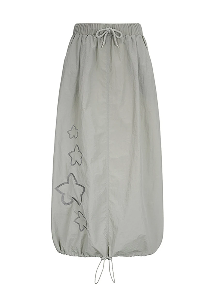 Women Drawstring Cargo Skirt Elastic High Waist Star Print Maxi Skirt Teen Girls Casual Streetwear
Women Drawstring Cargo Skirt Elastic High Waist Star Print Maxi Skirt Teen Girls Casual Streetwear