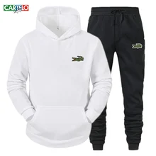 2023 CARTELO High Quality Mens Suit Fashion Casual Tracksuit 2 Piece Hoodie Pullover Sports Clothes Sweatshirt Jogging Set